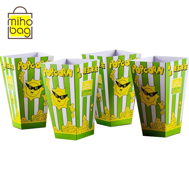 
wholesale disposable logo printed paper for fried chicken popcorn box standing fries boxes 