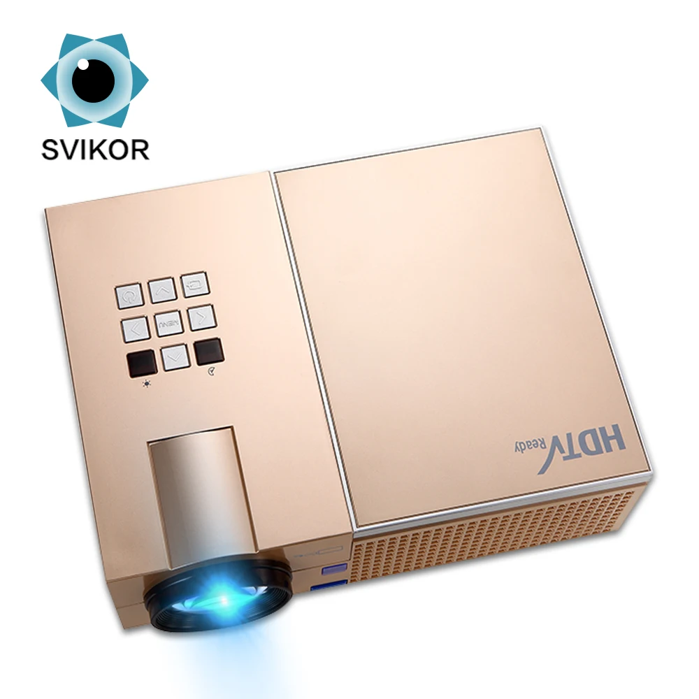 Золотой Цвет Портативный P 720 P кино домашний проектор