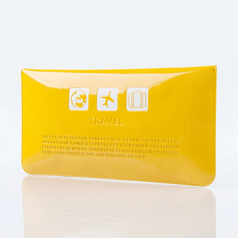 High Quality Fashion PVC Passport Holder Travel Wallets Document Travel Passport Organizer Pouch