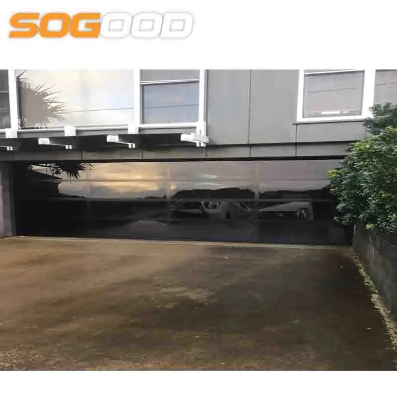 frameless sectional glass garage door