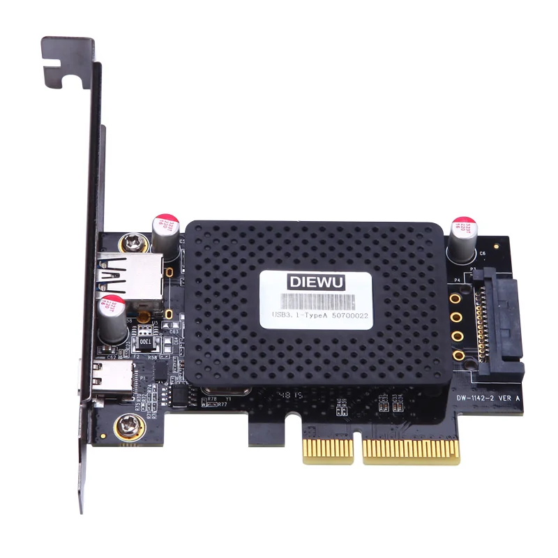 whole sale  PCI-express Gen 2 USB 3.1 PCIe 4X Type C add on card