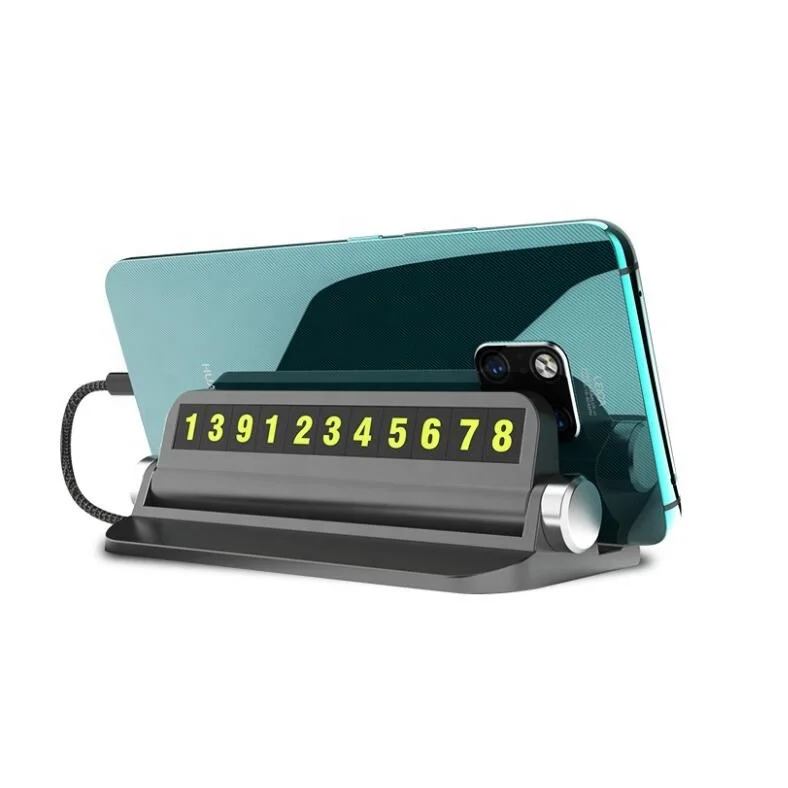 multifunction car temporary parking card and multifunction car phone number plate with phone holder