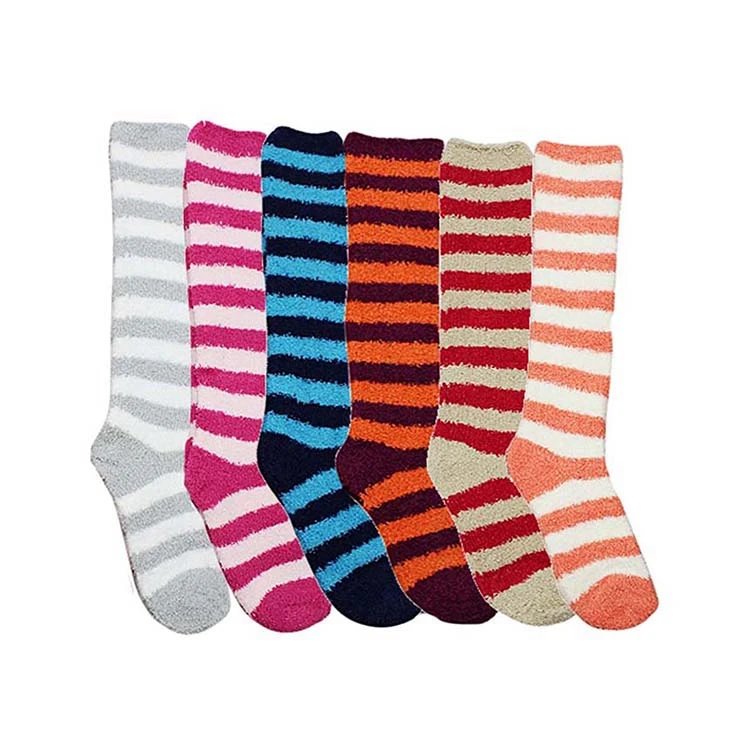 KTL-080 custom bulk microfiber warm fluffy fuzzy cozy nap socks coral sock fleece bed sleeping tube socks
