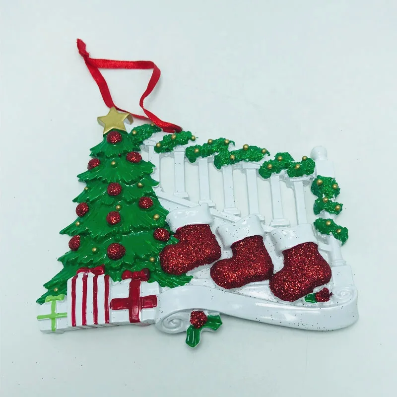custom Santa Claus Sock christmas ornaments type personalized family holiday Living Christmas tree ornament