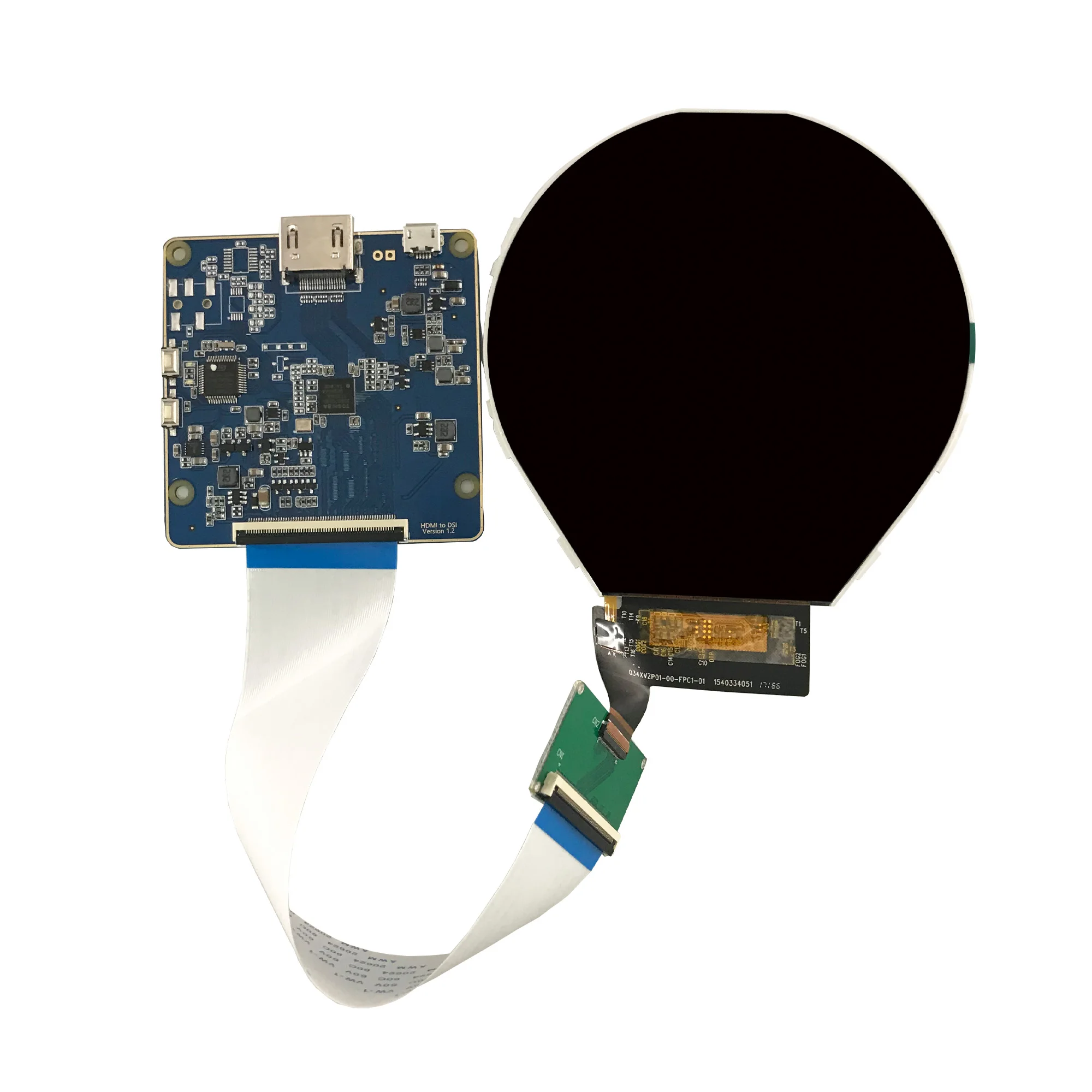 Small 3.4 inch 800*800 mipi dsi interface mini  shape wearable small tft round ips lcd display