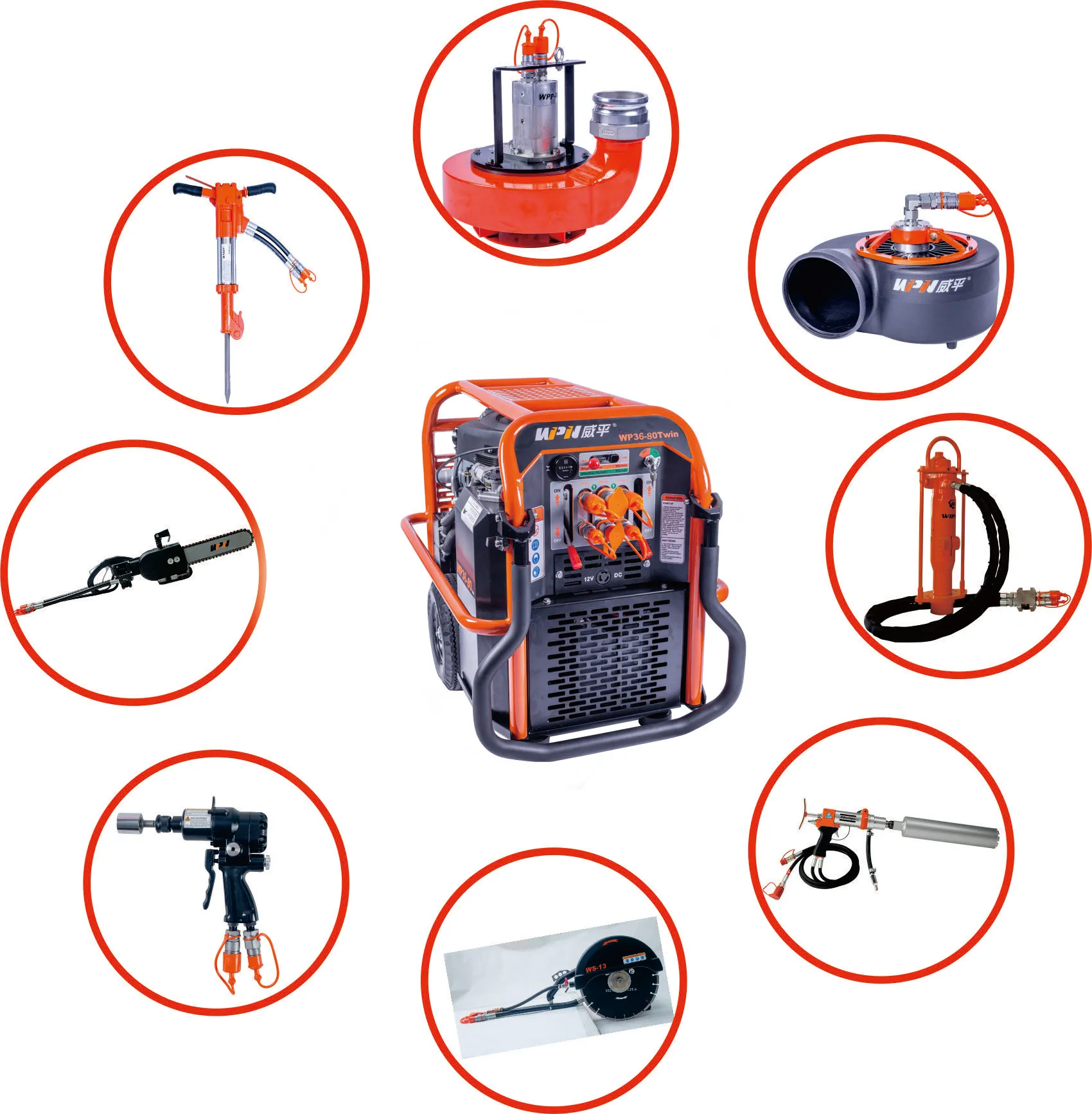 36hp Petrol Engine Compact Double Acting Hydraulic Press Power Unit