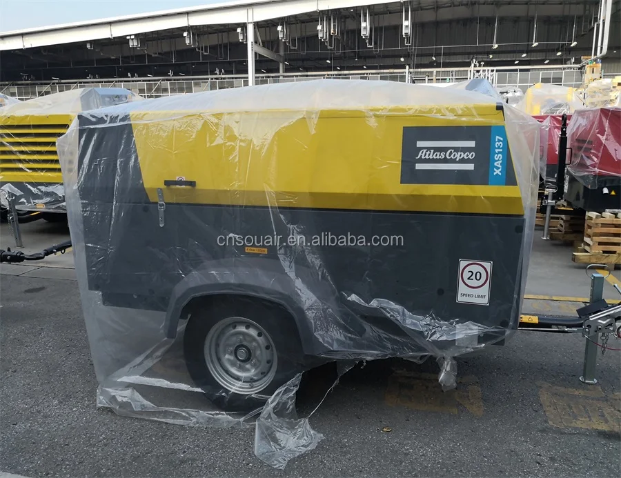 390cfm portable diesel screw air compressor atlas copco