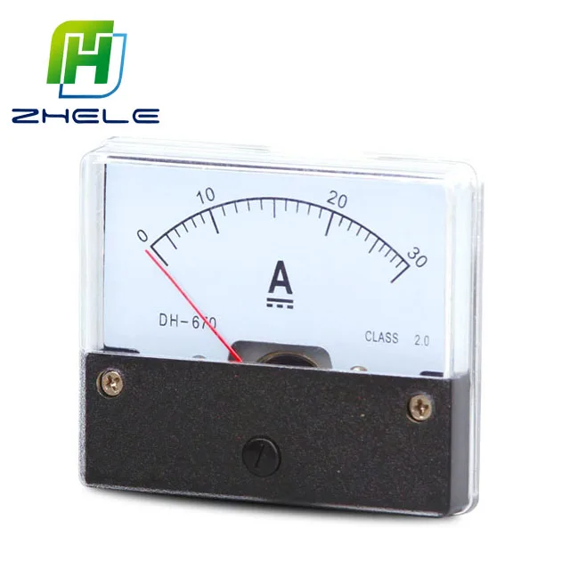 Factory Price DH670 71*60 2.5 Accuracy DC0-30A Analog Panel Ampere Meter