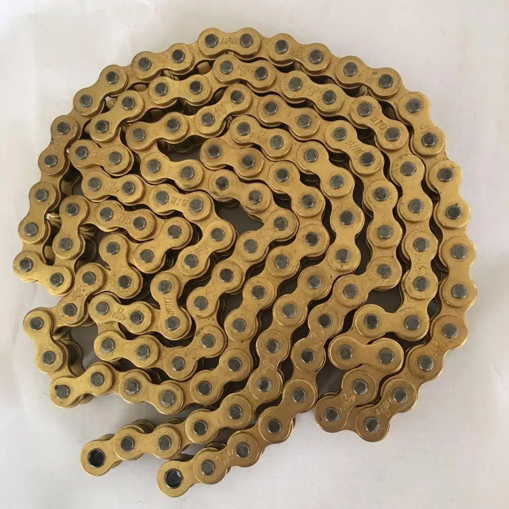 
Best quality heavy duty gold color 428H motorcycle roller chain 