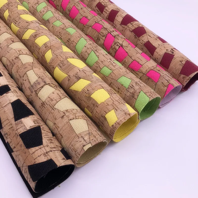 PU Cork Leather Fabric For Making Shoes Bags