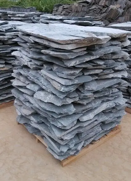 Loose slate paving stone for garden decoration dark salte stone for wall