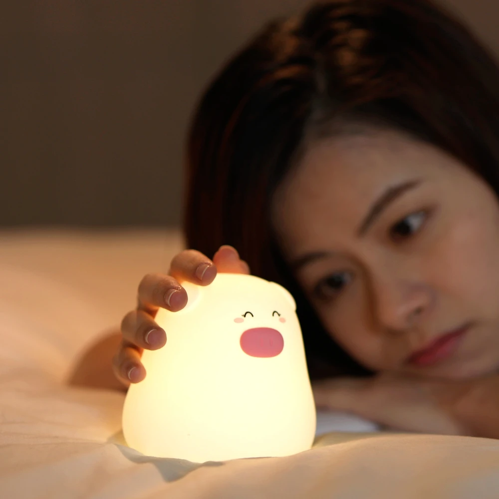 Animal Shaped Lamp Children Table Bebe Lampara Usb Led Bedside Night Lights For Kids Silicone