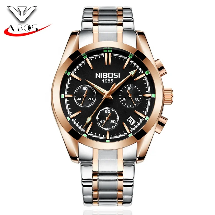 NIBOSI 2310 free shipping  Men Watches Top Brand Luxury Fashion Business Quartz Watch Men Sport Metal Waterproof Wristwatches