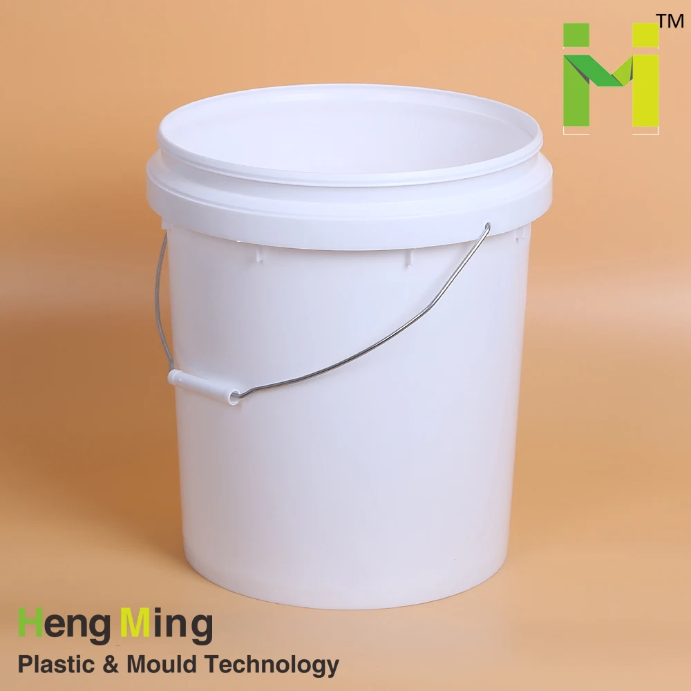 
wholesale 5 gallon 20l white empty paint heavy duty plastic buckets with lid 