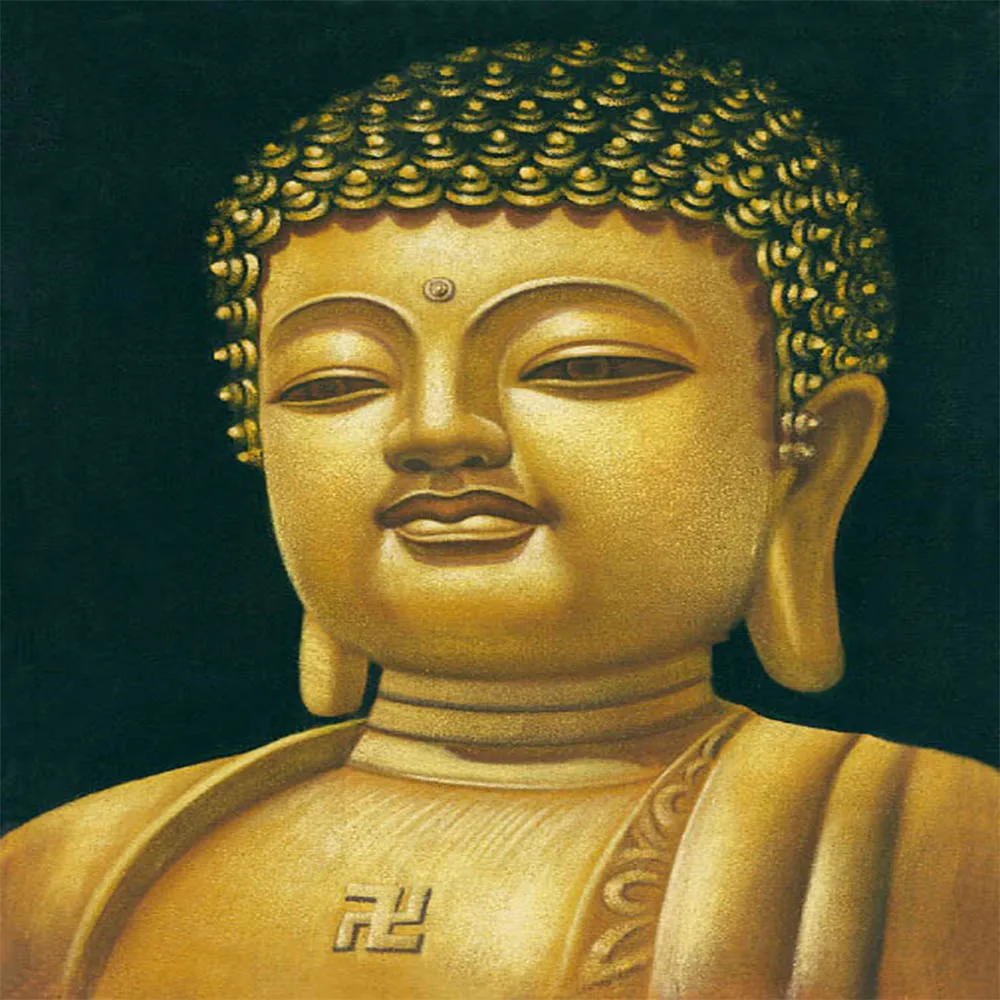 Популярный дизайн буддизм ручная роспись высокое качество Декор голова Будды картина маслом на холсте украшение для