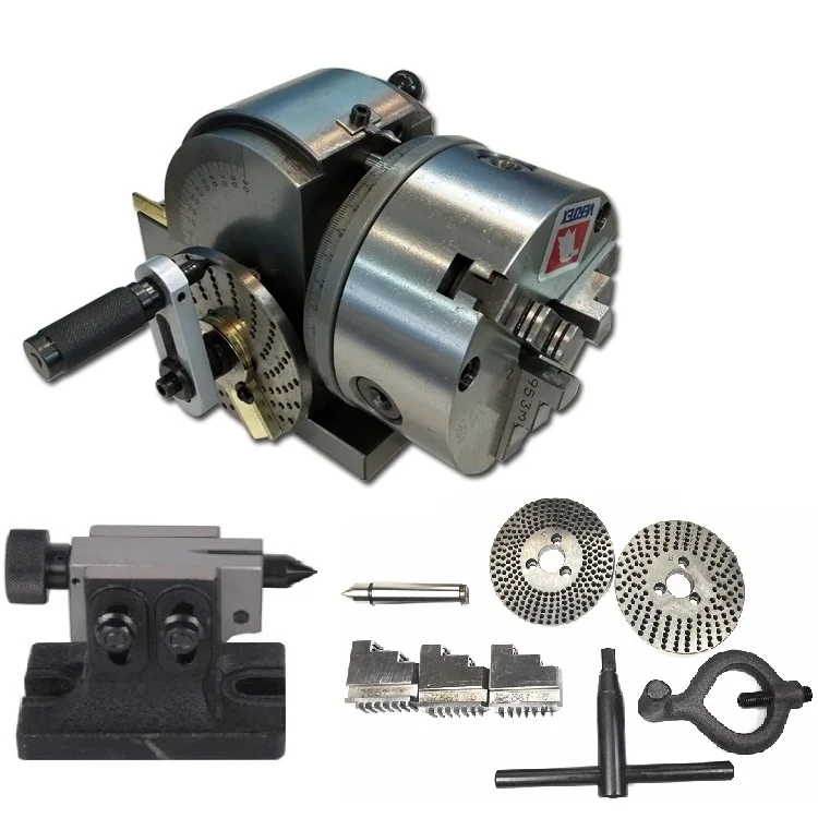 
VERTEX Semi-universal dividing head BS-0-J-5 BS-1-J-6 BS-2-J-8 With 3-jaw chuck Milling machine divding head 
