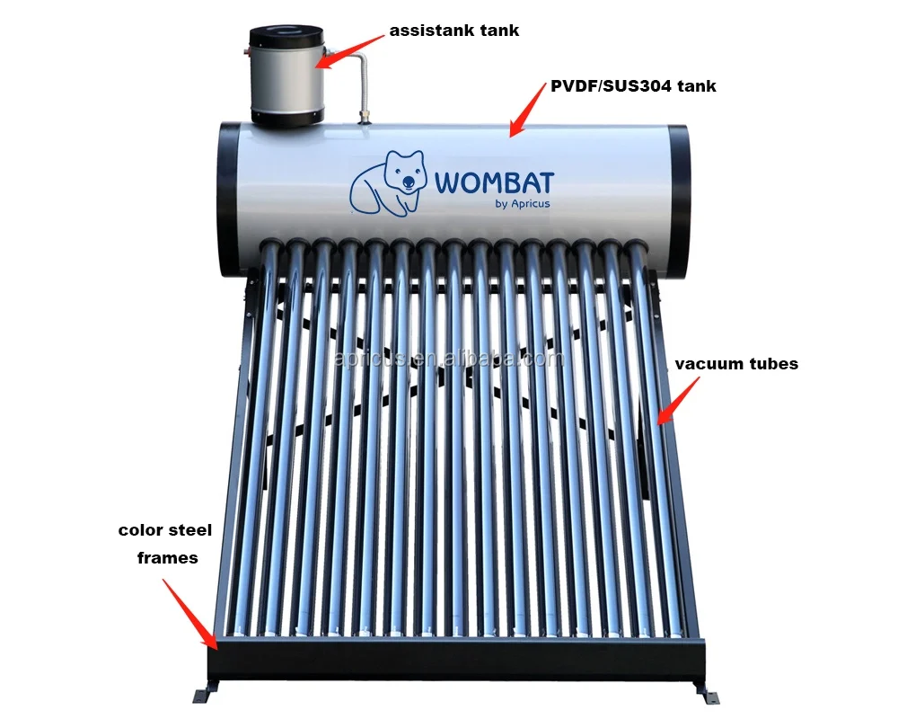 high efficiency Apricus Intergrated Unpressurized Thermosiphon Solar Hot Water Heater 200L cost-effective