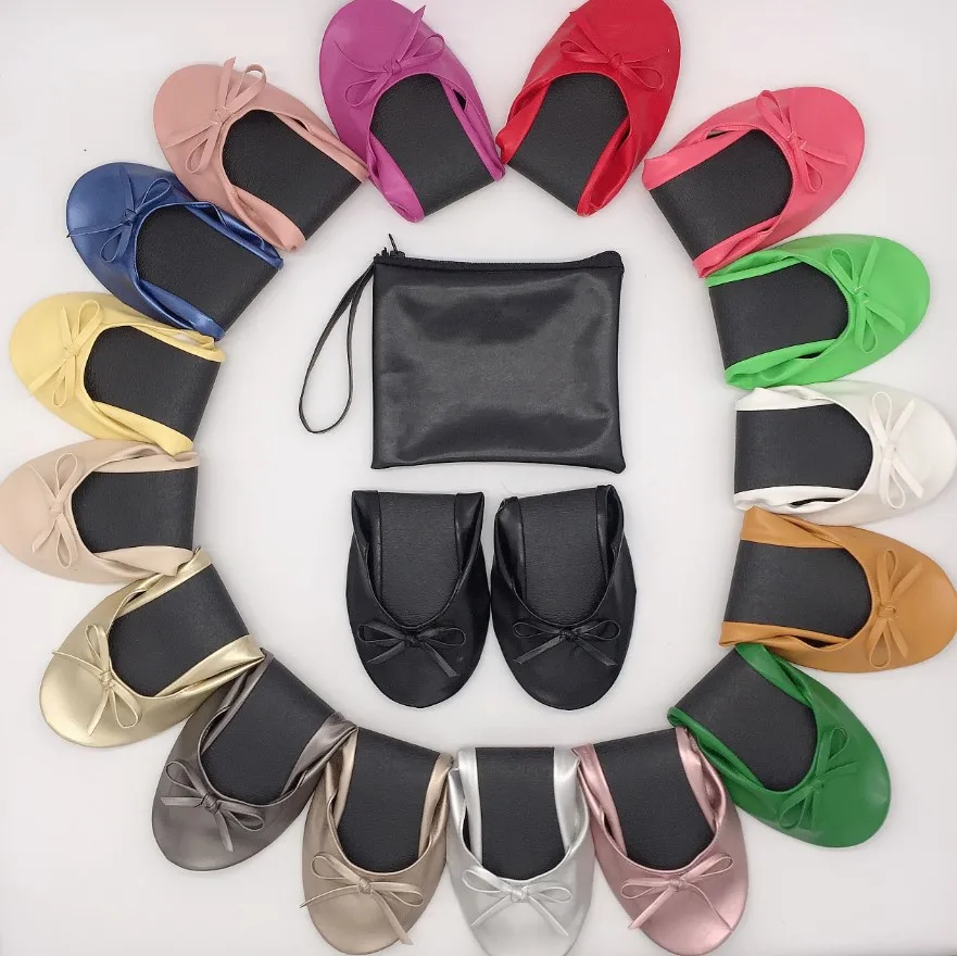 Ladies flat Colorful folding shoes wedding bridal slipper for party dance