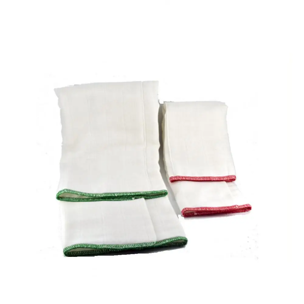 Soft and Absorbent Organic Cotton Bamboo Muslin Prefold Cloth Diaper