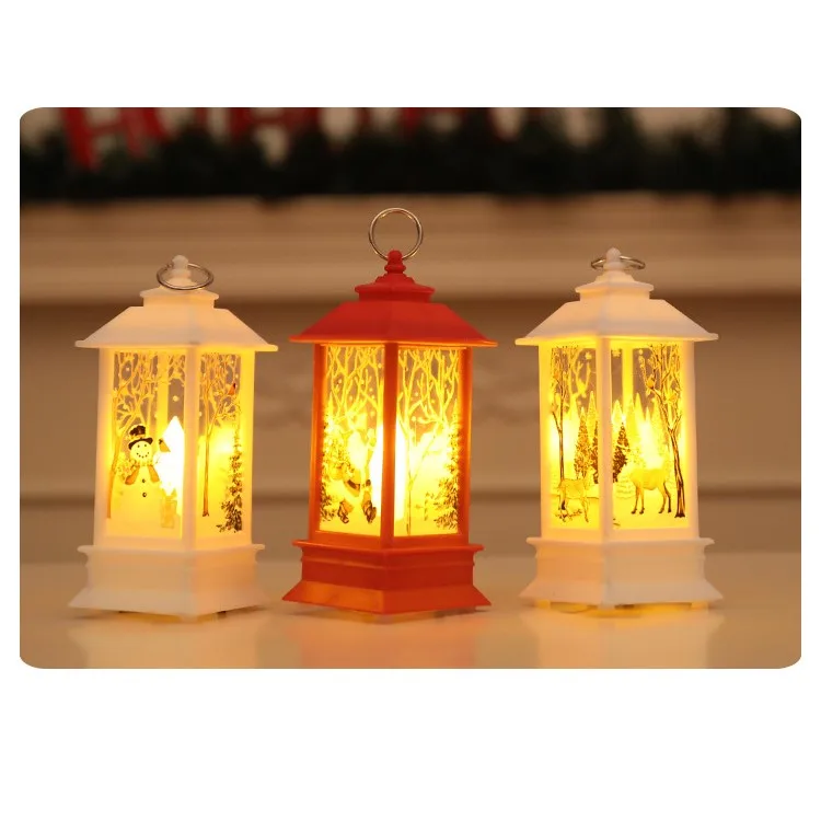 Vintage Christmas Lantern kerosene lantern Decorative led Snowman lantern