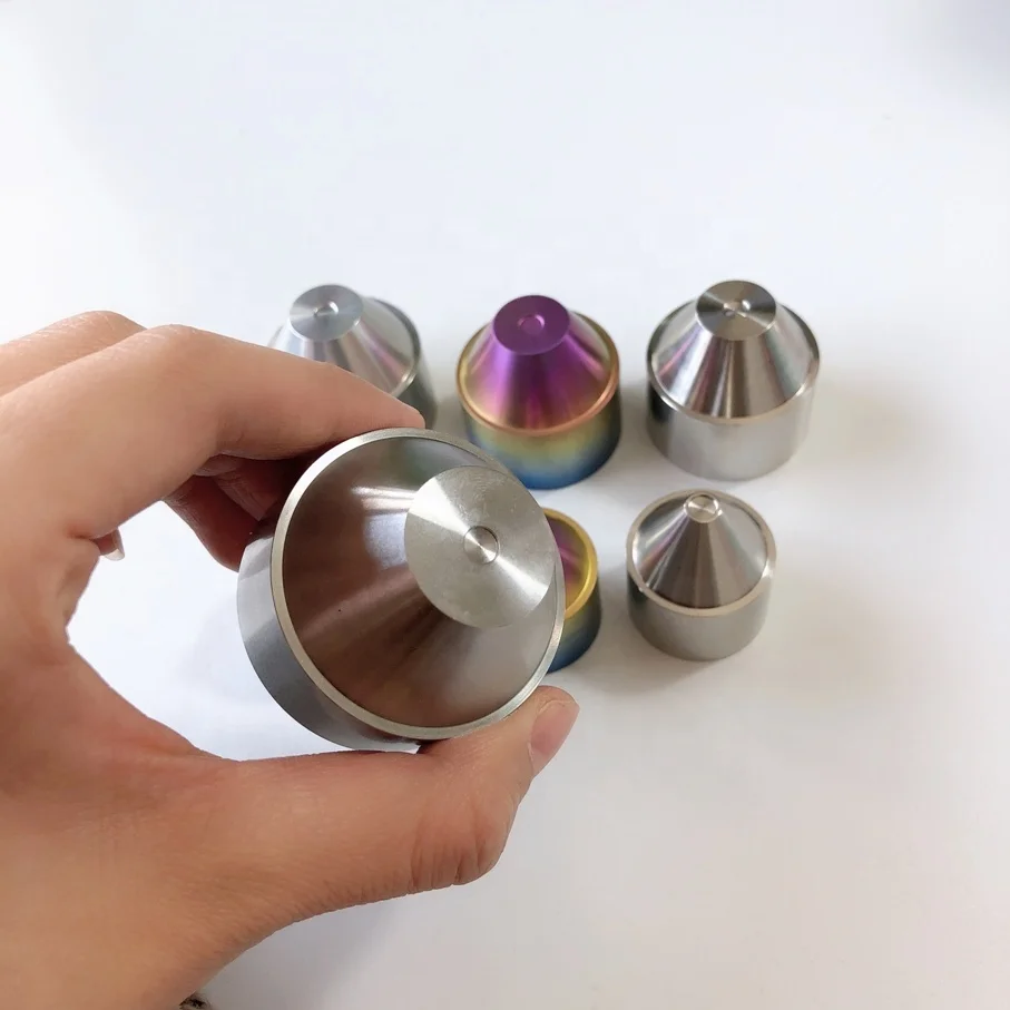 Высококачественный титановый TC4 TiGr5 cnc обрабатывающий цилиндрический адаптер, безбортная конусная вставка в чашку