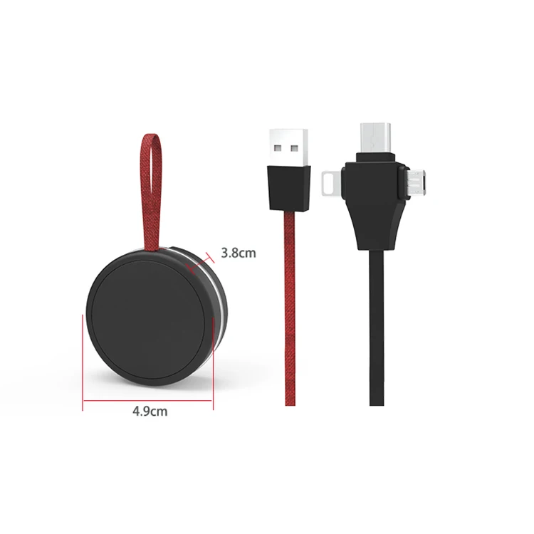 2019 New Trending Portable Lanyard Keychain USB 3 in 1 Cable for Cell Phone Chargers Data Line
