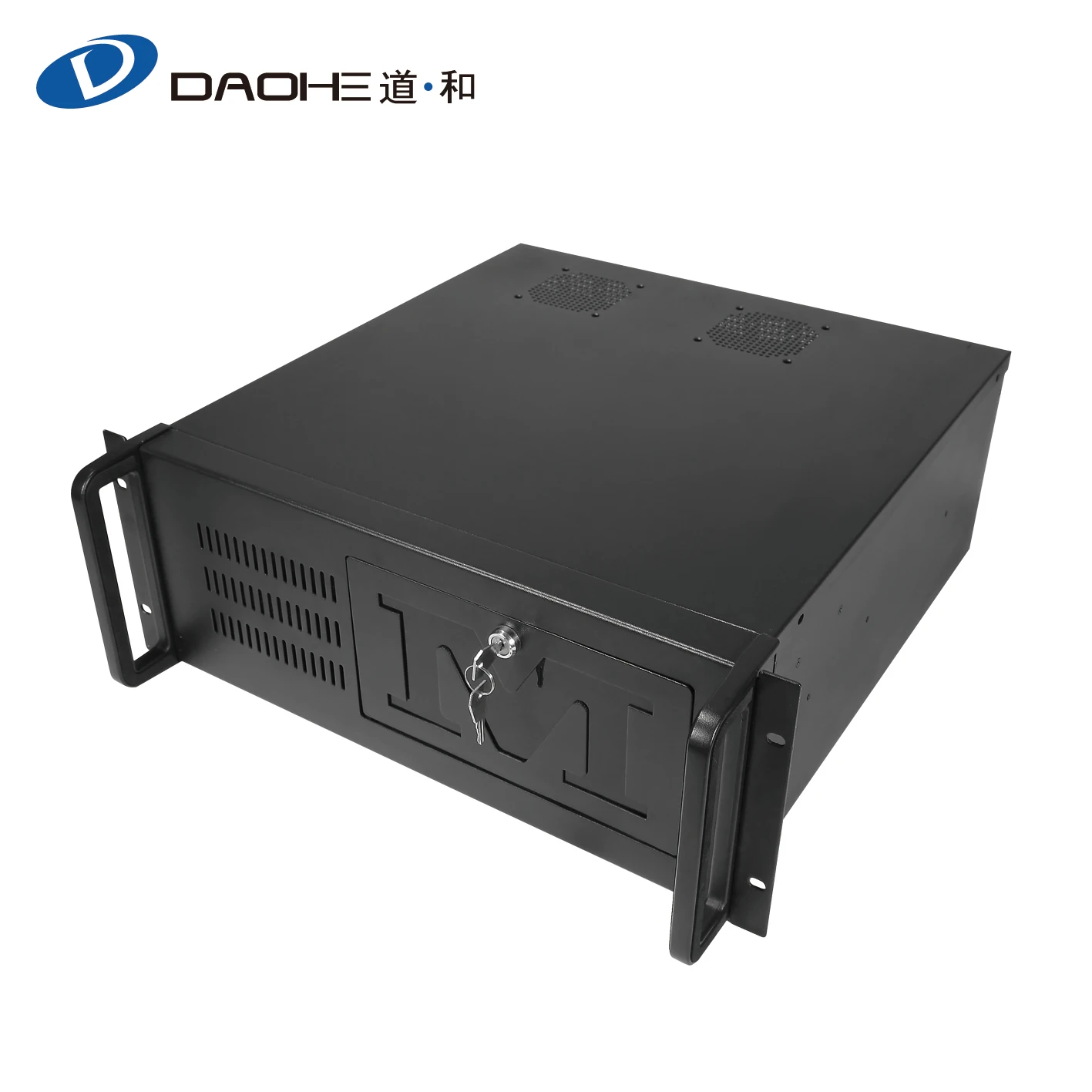 Black 4U  server case  short 450mm  rackmount chassis 7bays industrail case