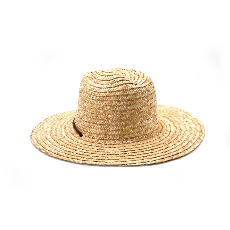 Wholesale summer promotional solid color weave custom straw boater hat