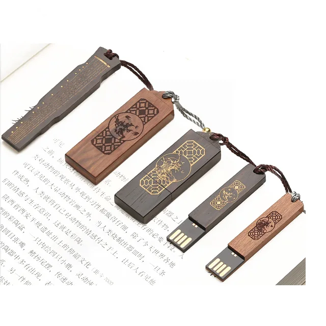 Китайский ретро A-образный высококачественный annatto Пользовательский логотип Гравировка закладки usb 2,0 3,0 usb флэш-накопитель