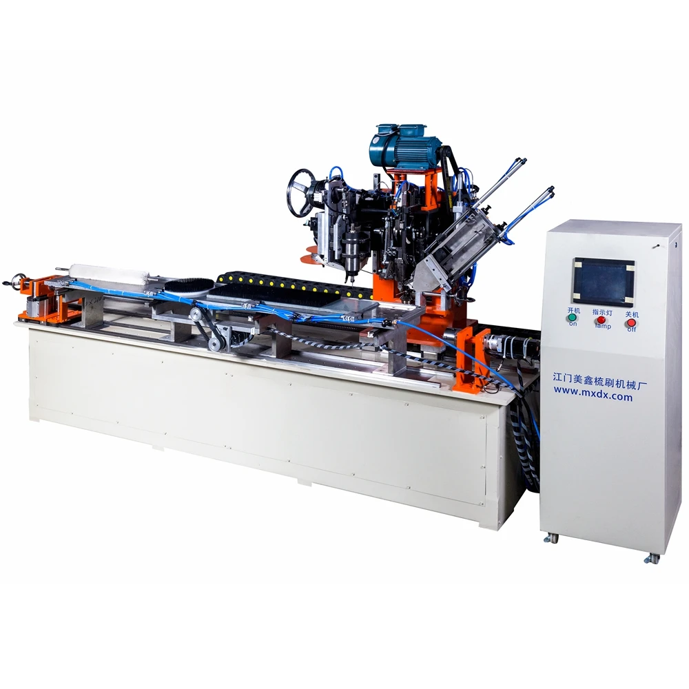 Customized high production 3 axis dinsutrial cleaning brush making machine for making roller/disc/flat brush can tuft 2/3 colors