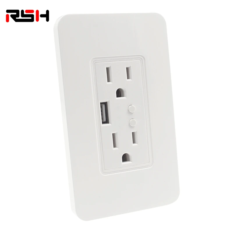 Smart Home USB Port Wall Plug USA Plug Wall Socket Smart Power Outlet with USB Port