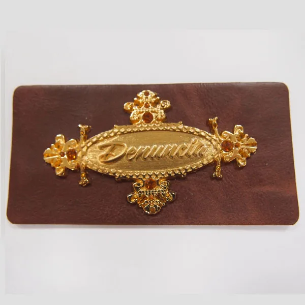 
Garment Jeans PU Leather Labels with Metals and Rhinestones 