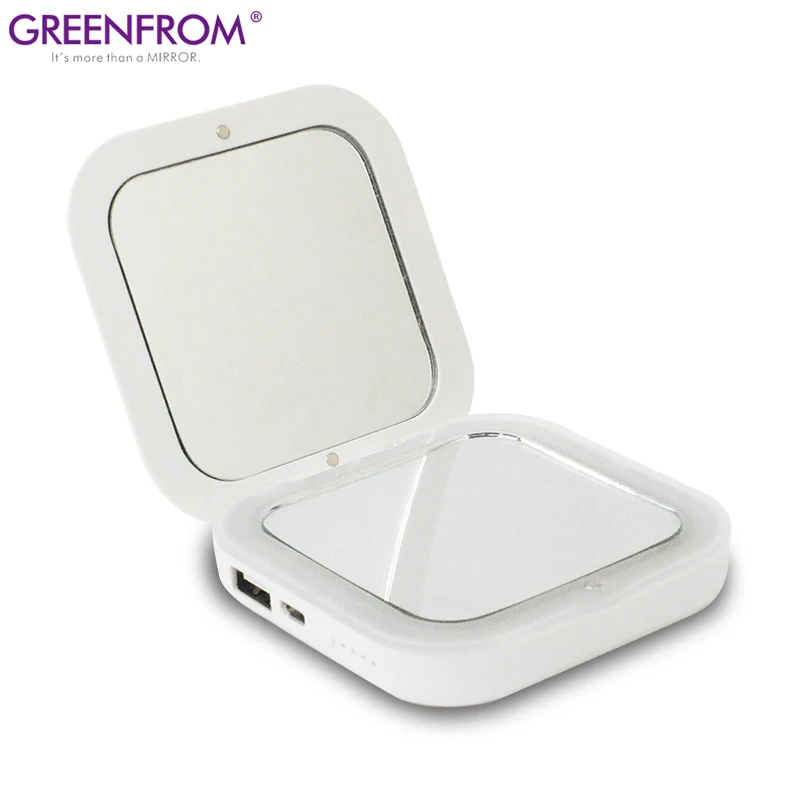 Led make up pocket mirror