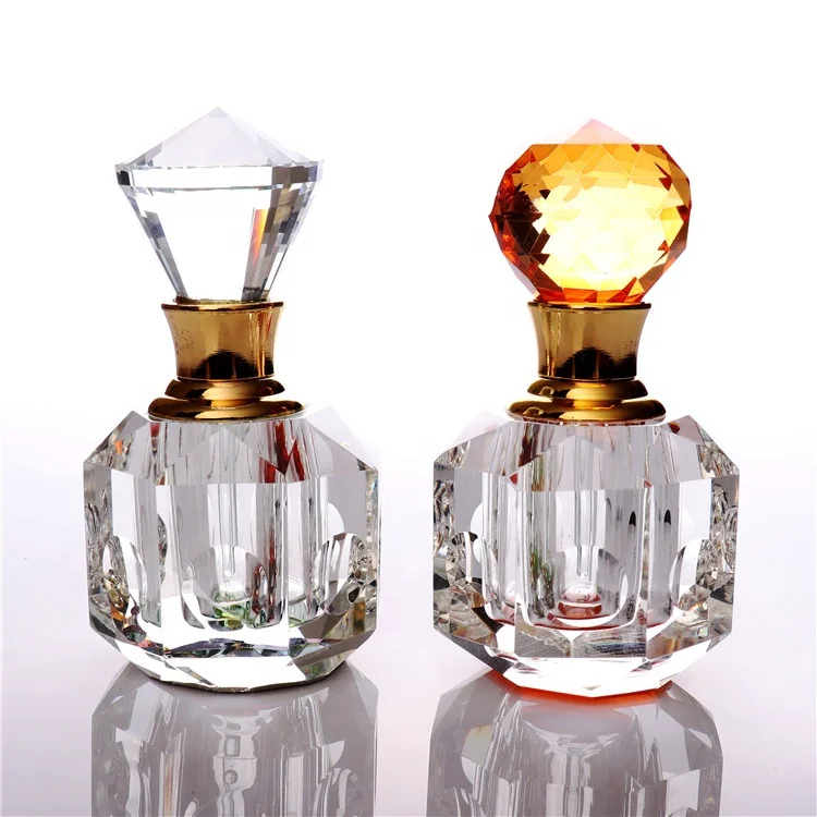 Wholesale Fancy Hot Sale Crystal k9 Essential Attar Oil Perfume Glass Bottle