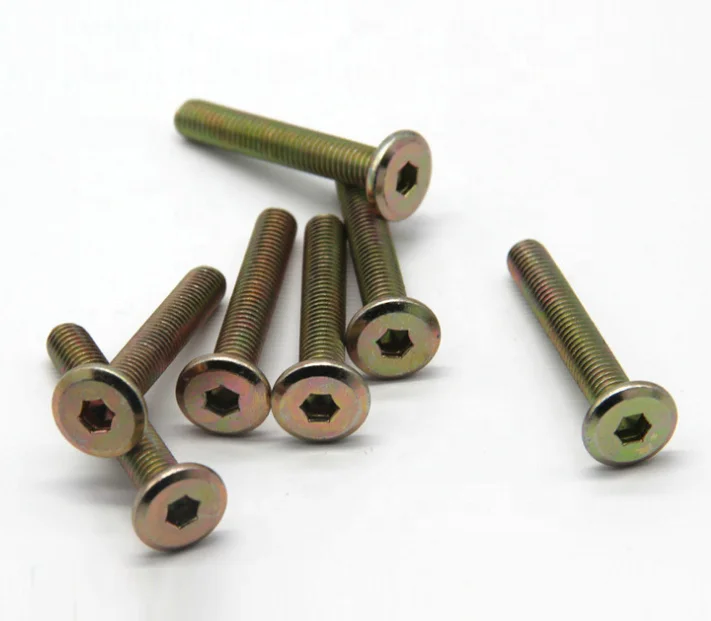 bevelled head inner  hexagon flat head M6 M8 M12 furniture screw