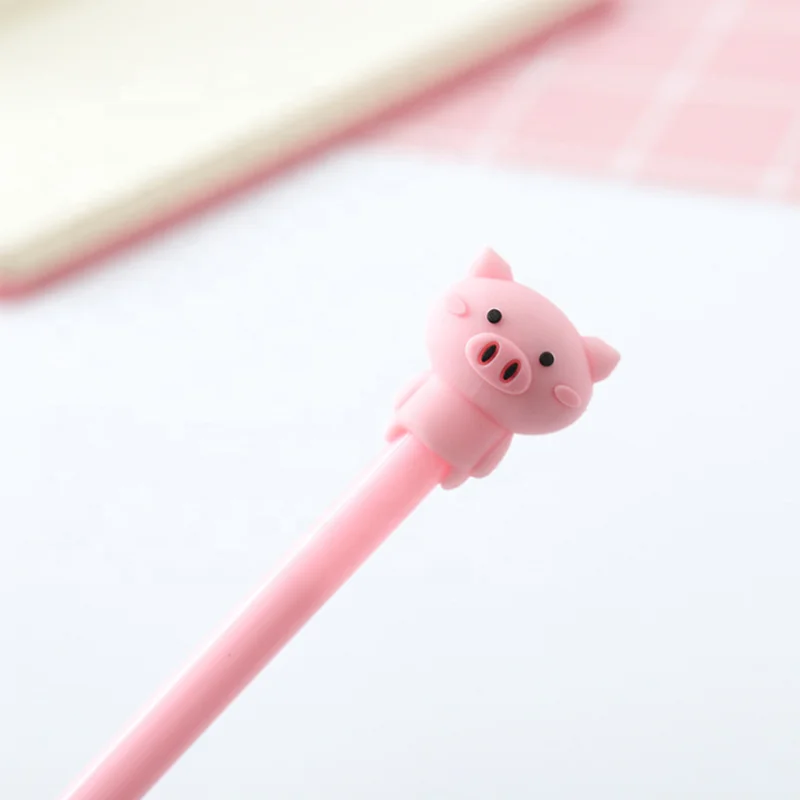 
Student Gift Signature Cute Pink Pig Shape Cartoon Kawaii Black Gel Pen 
