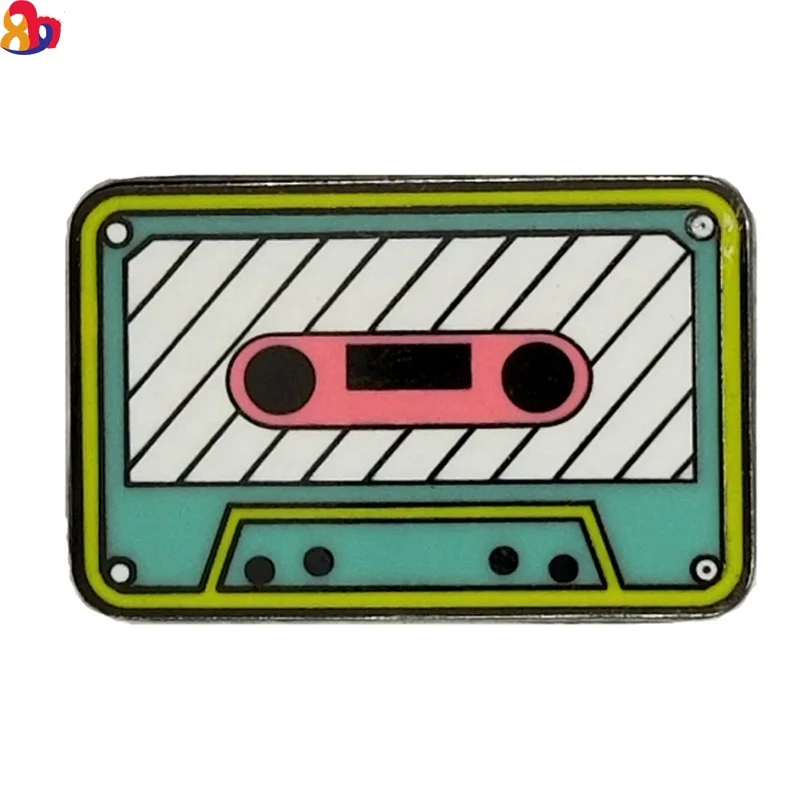 
Cheap recorder design customize lapel pin die cut metal badge emblem for gift 