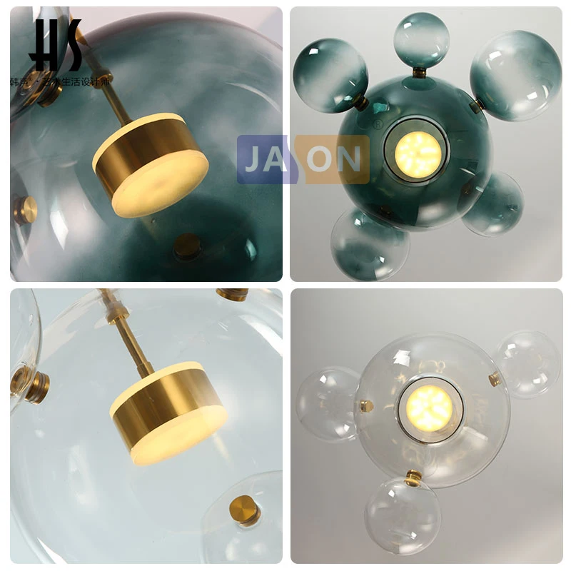 LED Nordic Iron Glass Gradual Blue Mickey LED Lamp LED Light Pendant Lights Pendant Lamp Pendant light for Dining Room Foyer