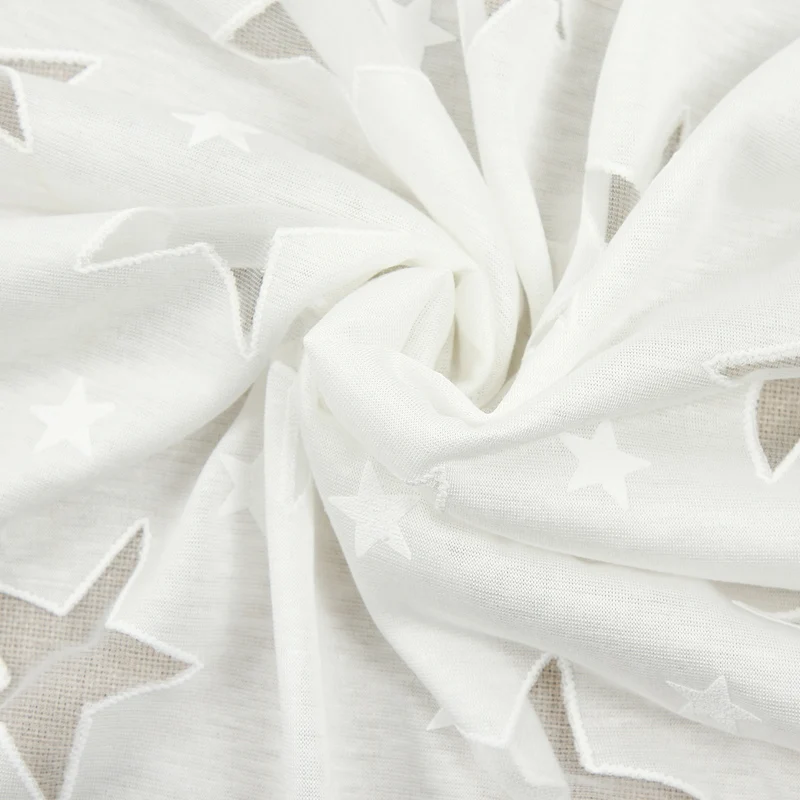 Chinese factory wholesale high quality rayon polyester white star burnt fabric