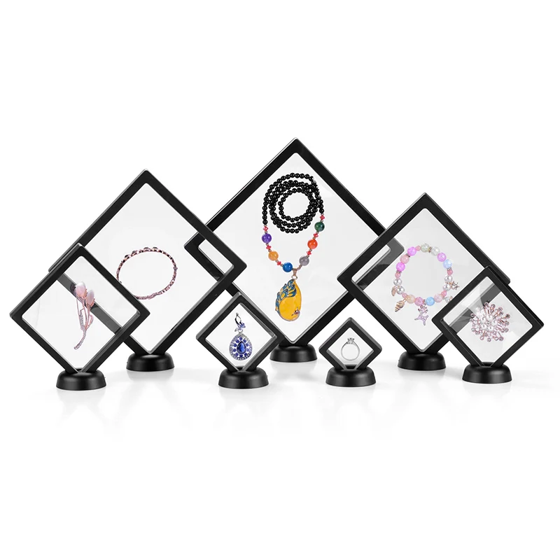 Маленькая пластиковая подвеска с прозрачной пленкой 3D для демонстрации ювелирных изделий