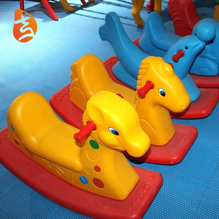 Elephant Shape Small Blue Popular Plastic Rocking Horse For Kids