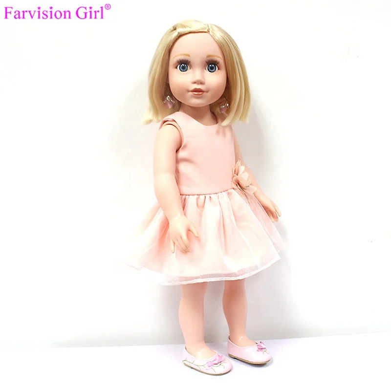 Custom 18 inch dolls made in China wholesale vinyl toy dolls with clothes and shoes