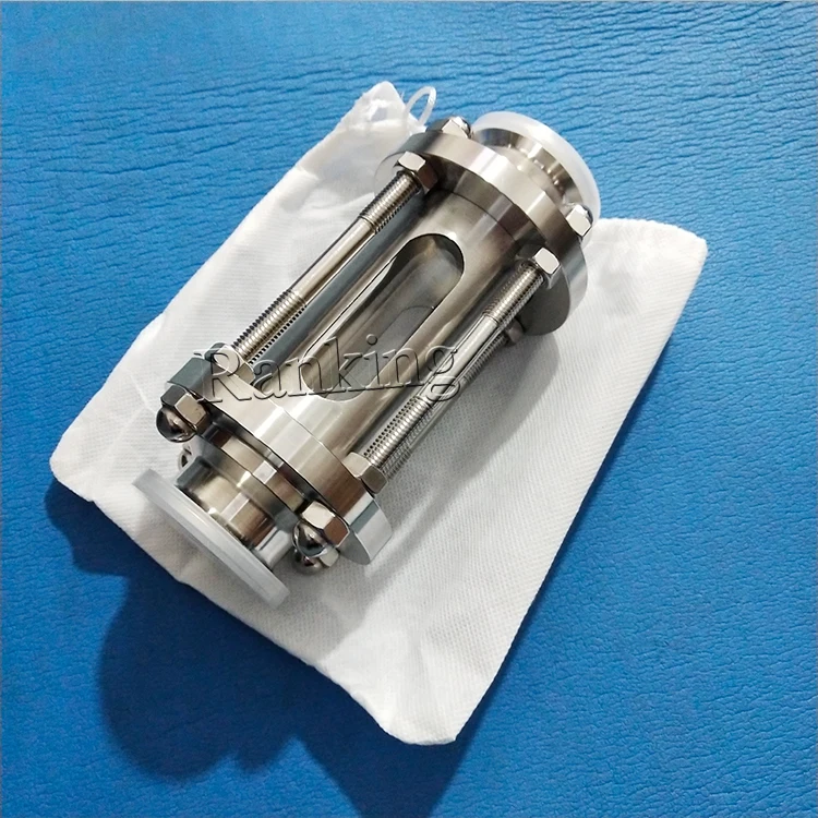 Dairy stainless steel 45mm SUS304 Flow Sanitary tri clover Inline tubular Sight Glass with protect cover