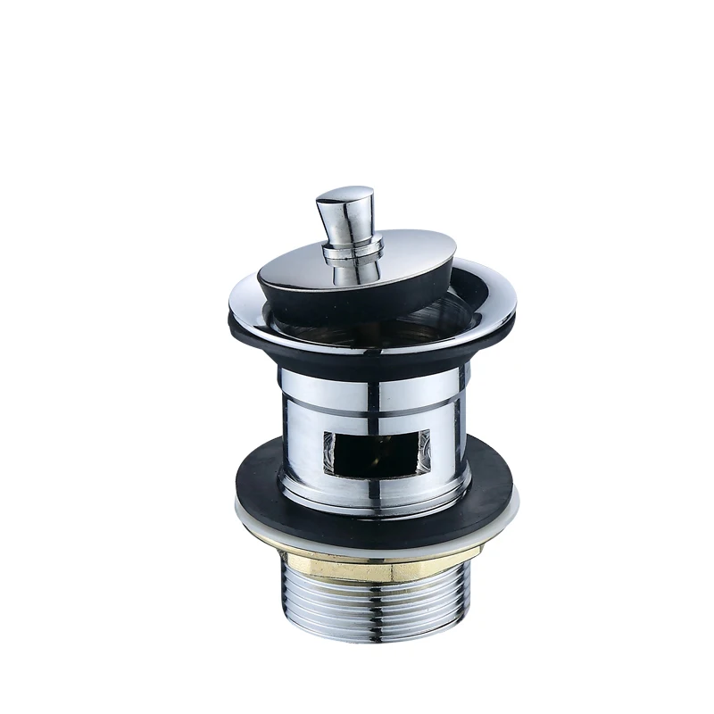 Rapsel Zinc Chrome Basin Waste with Black Rubber Plug Drain