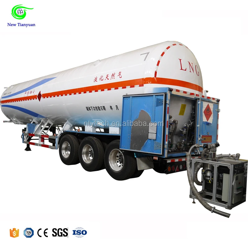 
52.6M3 Volume Skid mounted LNG Liquid Tank Semi Trailer 