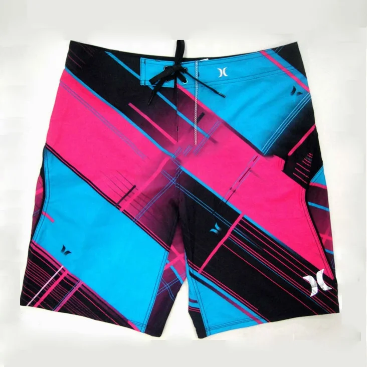 
2019 fashion adult mens surf 4 way stretch fabric boardshorts stretch custom 