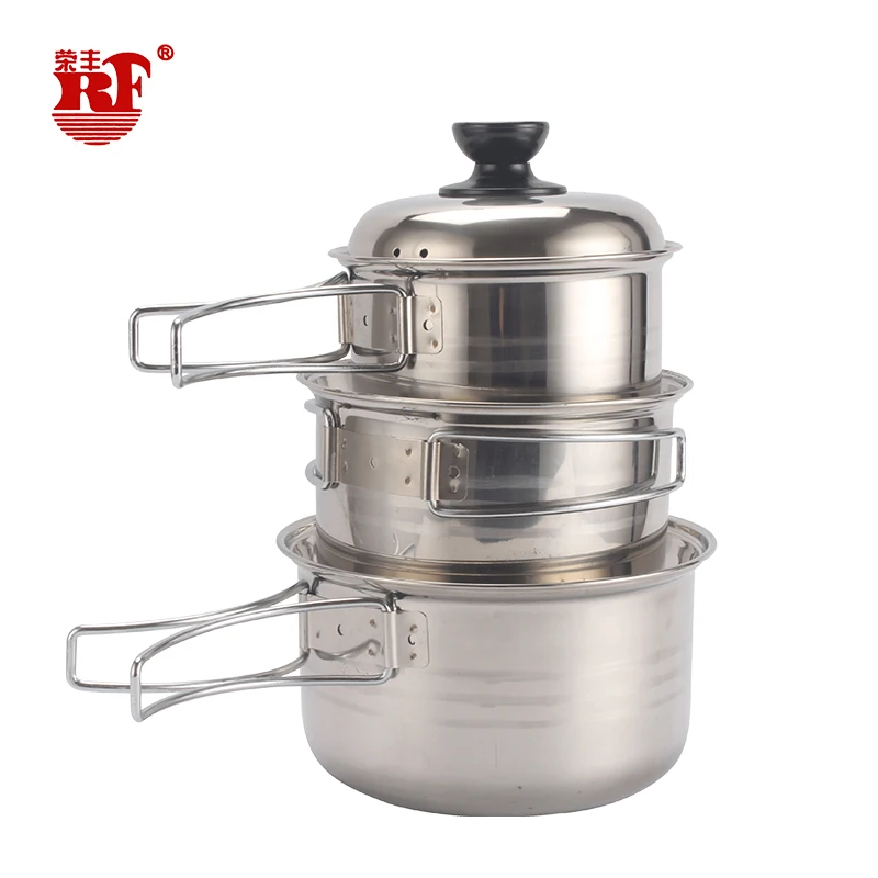Premium Quality 3 pcs cookware sets Stainless Steel Milk Pot/Soup Pot/ Sauce Pan with glass lid