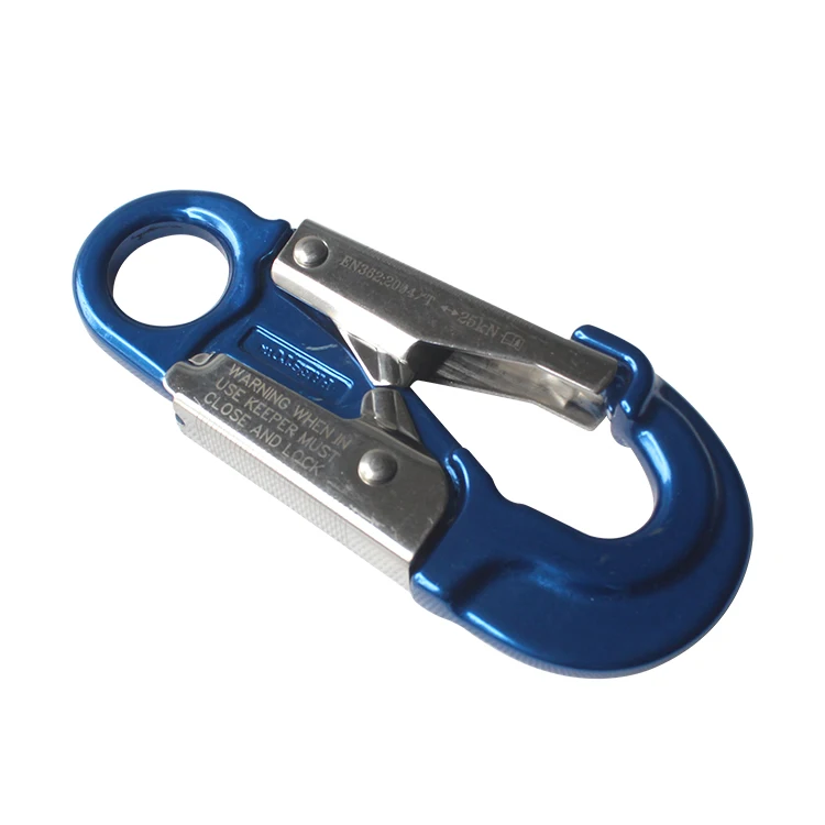 Mountain climbing 25KN anodized snap on hook buckle with eyelet wholesale custom carabiner hook climbing