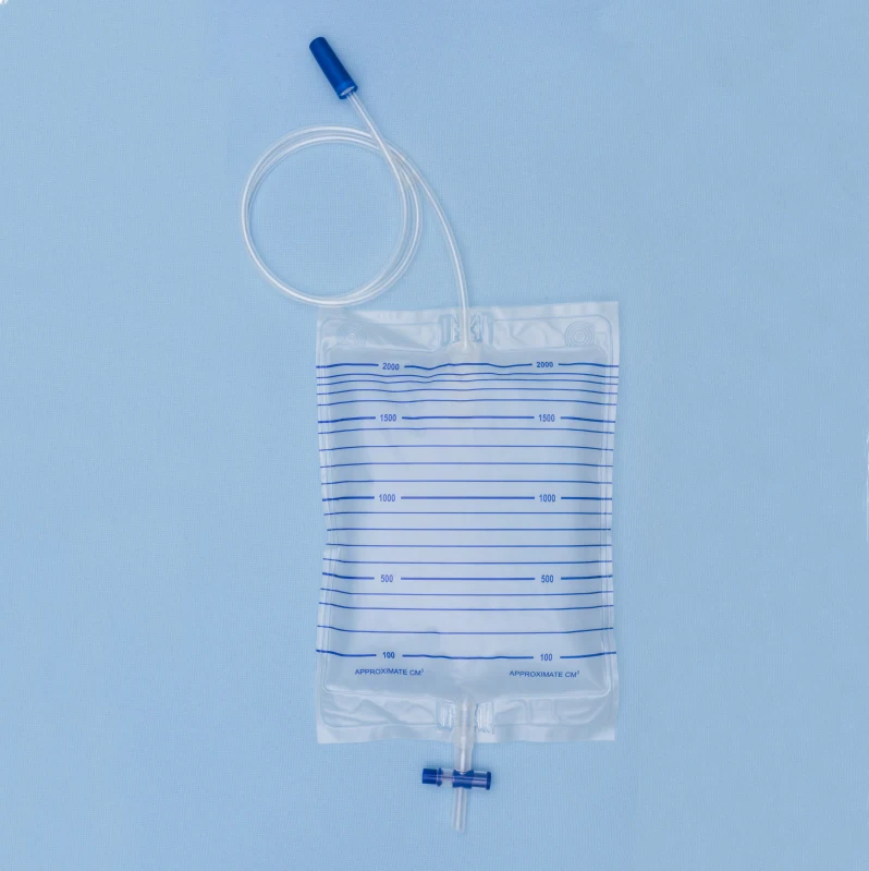 Medical 2000 ml adult urine bag disposable with T valve
