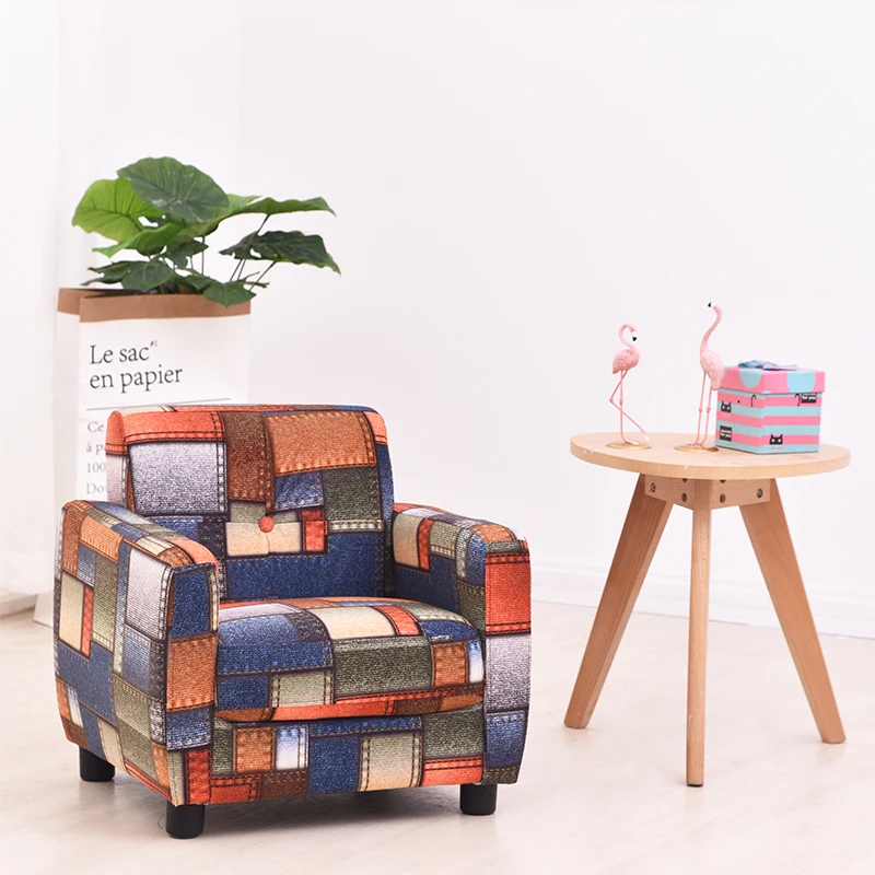High Quality Wooden Frame Soft Cover Cheap Mini Kid Sofa